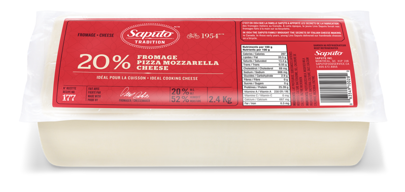 Saputo's 20% Pizza mozzarella