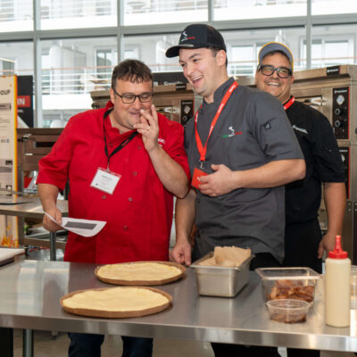 Competitors creating relationships and partnerships at the Gold Pizza Competition