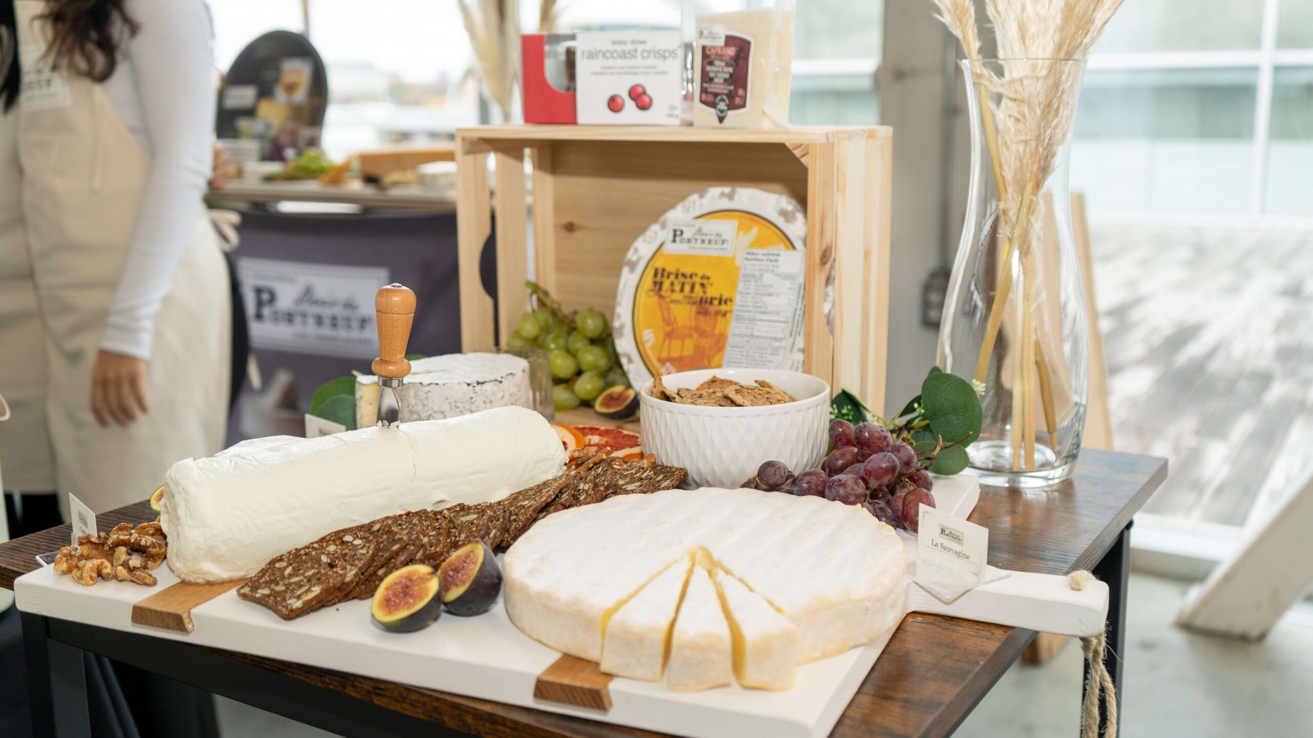A cheese company displaying their products at the Gold Cheese Contest
