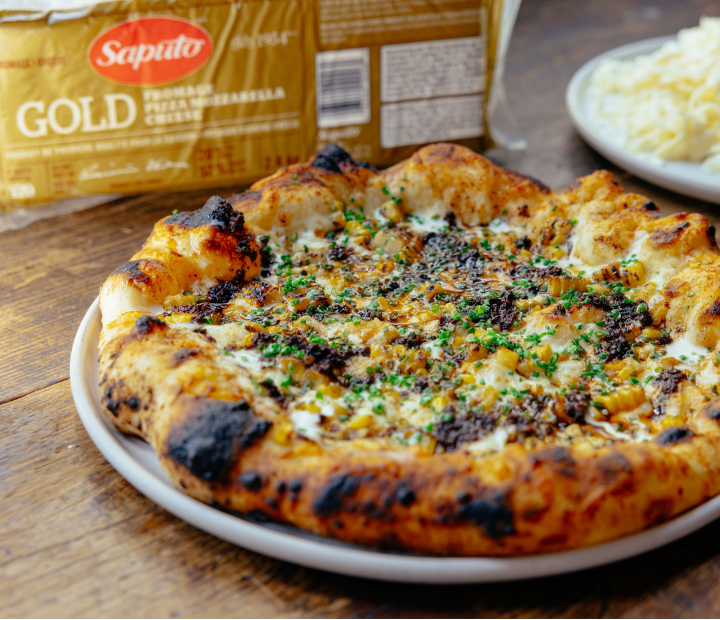 Corn And Chorizo Pizza by chuck Hughes